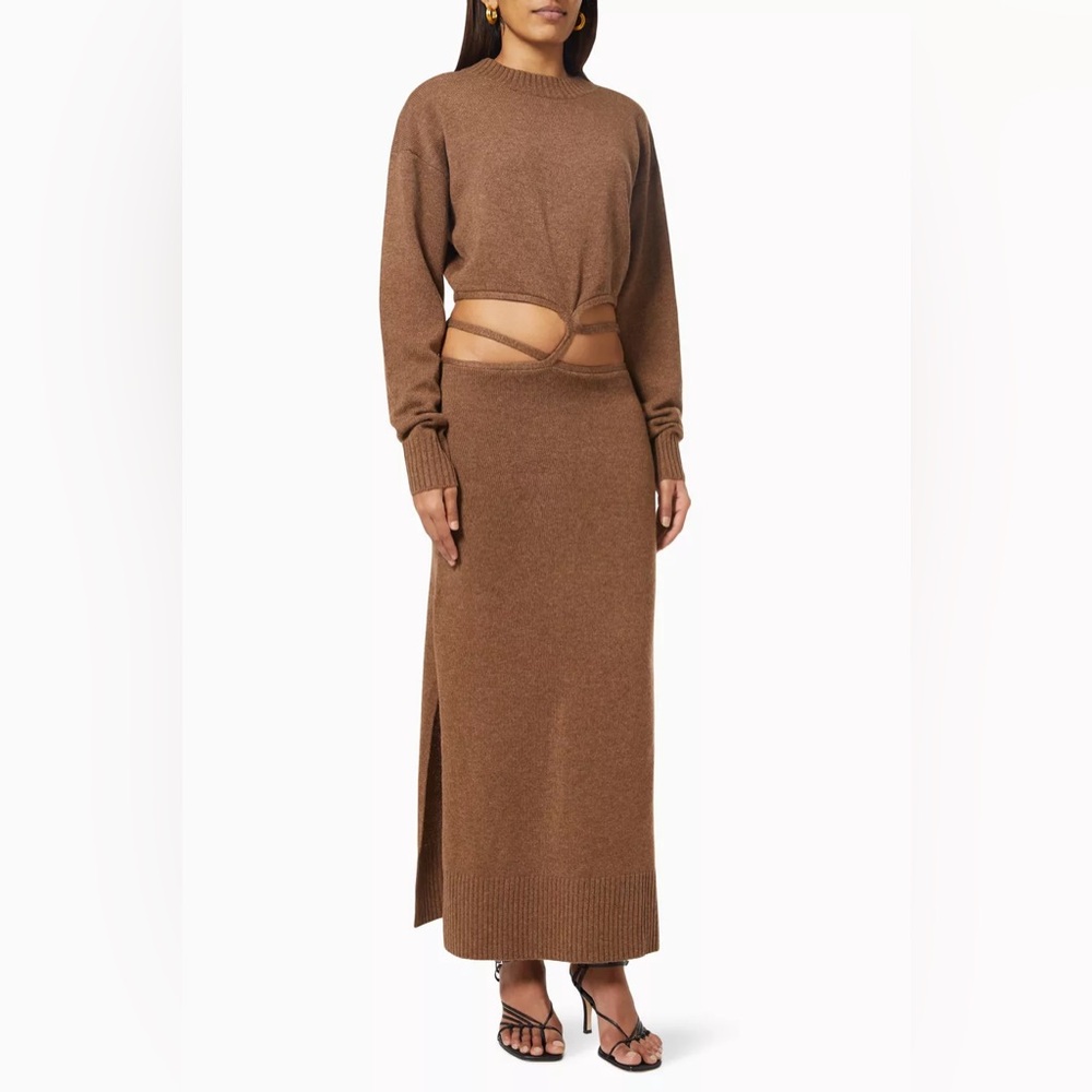 Christopher Esber Knit Tie Sweater Dress In Fawn - Picture 7 of 15